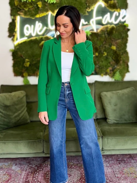 Bardot Jackets & Blazers - Bardot Green Women's Blazer Stylish Tailored
